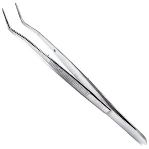 Dental Cotton Tweezer Meriam Foil Serrated Angled Beak Dressing Pliers Surgical Forcep Diagnostic Instruments