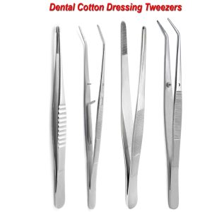 Dental Cotton Tweezer Meriam Foil Serrated Angled Beak Dressing Pliers Surgical Forcep Diagnostic Instruments