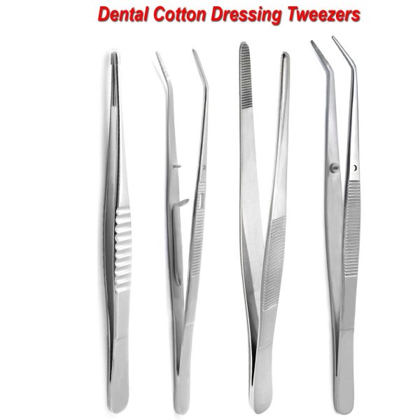 Dental Cotton Tweezer Meriam Foil Serrated Angled Beak Dressing Pliers Surgical Forcep Diagnostic Instruments